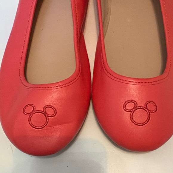 Disney Coral Red Women's Flats with Mickey Embroidery - Picture 5 of 5